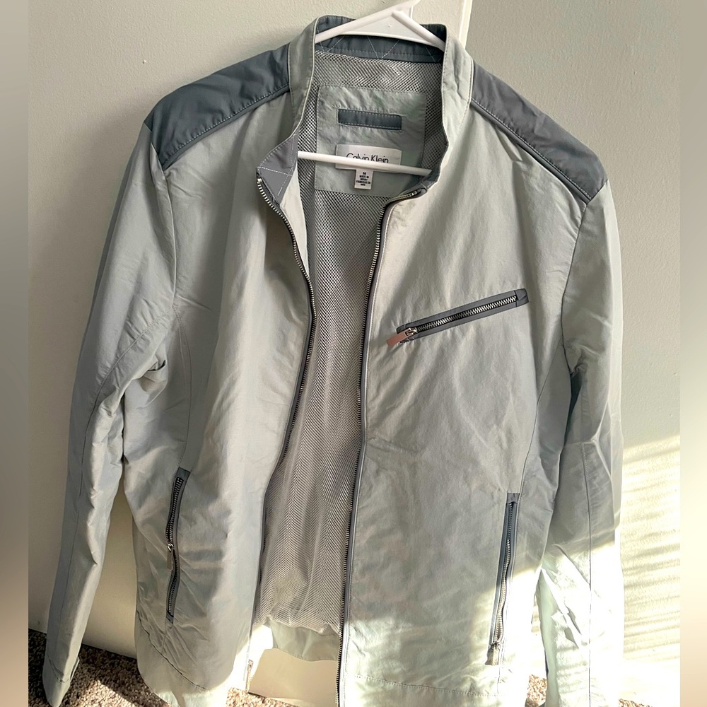 Cavin Klein Mens Windbreaker Coat (Medium)